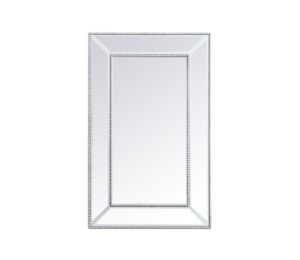 Iris beaded mirror 32 x 20 inch in antique silver
