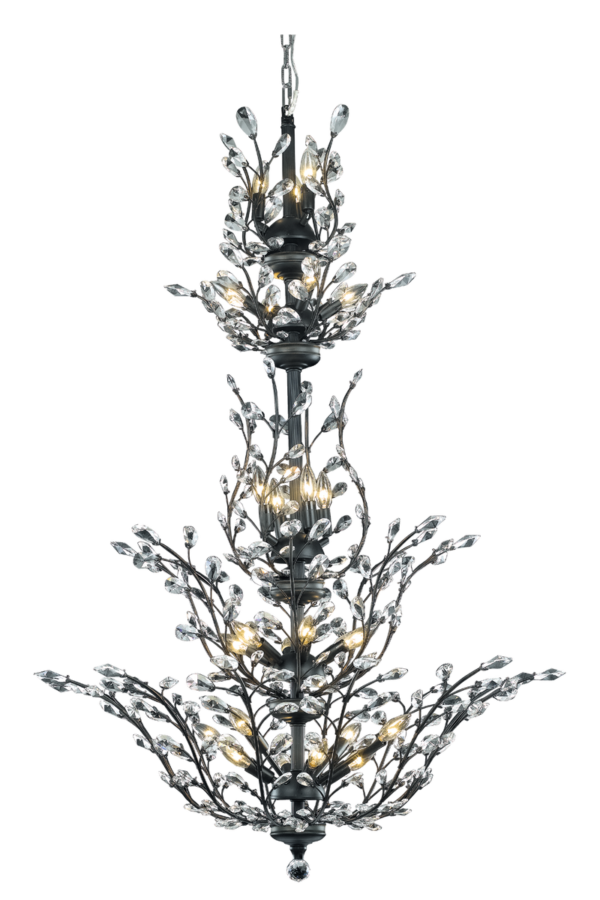 Orchid 25 light Dark Bronze Chandelier Clear Royal Cut Crystal