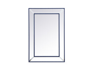 Iris beaded mirror 36 x 24 inch in blue