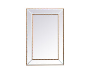 Iris beaded mirror 36 x 24 inch in antique gold