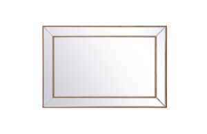 Iris beaded mirror 42 x 28 inch in antique gold