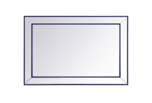 Iris beaded mirror 48 x 32 inch in blue