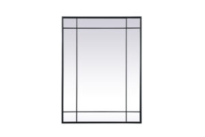 French Panel Wall Mirror 30x40 Inch In Black