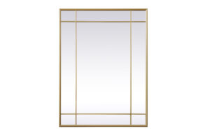 French Panel Wall Mirror 30x40 Inch In Brass