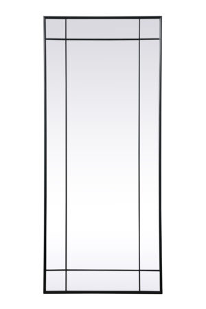 French Panel Full Length Mirror 30x70 Inch In Black