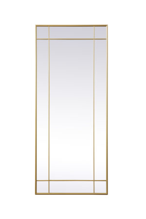 French Panel Full Length Mirror 30x70 Inch In Brass
