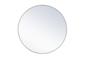 Metal frame round mirror 32 inch in White