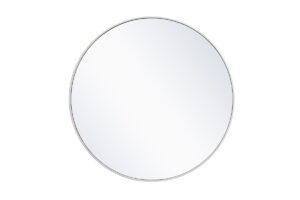 Metal frame round mirror 36 inch in White