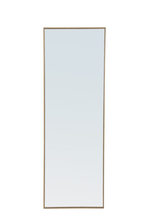 Metal frame Rectangle Mirror 18 inch Brass