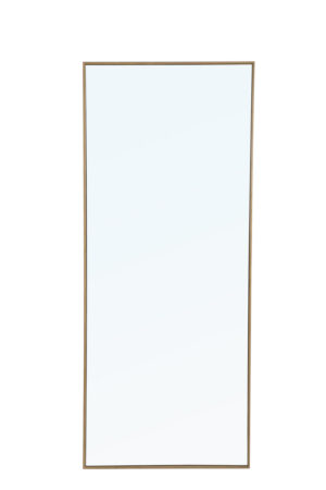 Metal frame Rectangle Mirror 30 inch Brass