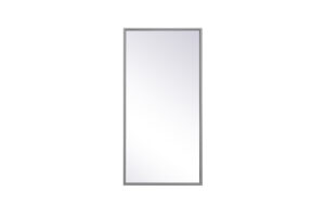 Metal frame rectangle mirror 14x28 inch in grey