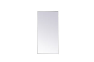 Metal frame rectangle mirror 14x28 inch in white