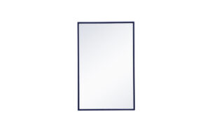 Metal frame rectangle mirror 18x28 inch in blue