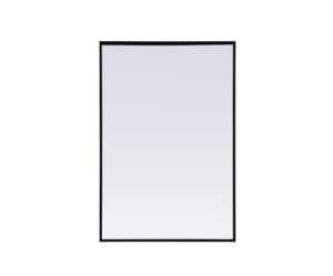 Metal Frame Rectangle Mirror 24x36 Inch in Black