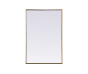 Metal Frame Rectangle Mirror 24x36 Inch in Brass