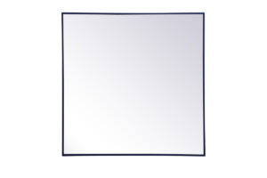 Metal frame round mirror 36 inch x 36 inch in Blue