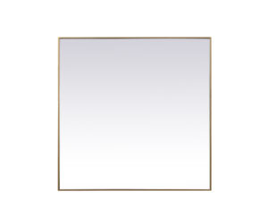 Metal Frame Square Mirror 48 inch in Brass