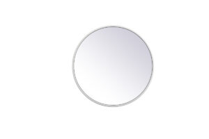 Metal frame round mirror 18 inch in White