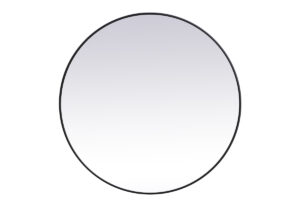 Metal frame round mirror 45 inch in Black