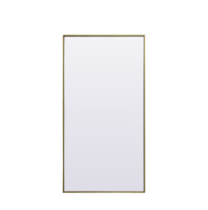 Metal Frame Rectangle Full Length Mirror 30x60 Inch in Brass