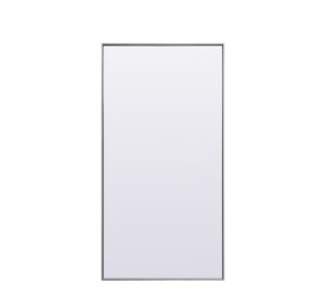 Metal Frame Rectangle Full Length Mirror 30x60 Inch in Silver