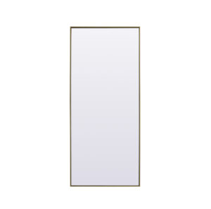 Metal Frame Rectangle Full Length Mirror 30x72 Inch in Brass