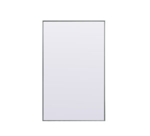 Metal Frame Rectangle Full Length Mirror 36x60 Inch in Silver