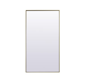 Metal Frame Rectangle Full Length Mirror 36x72 Inch in Brass