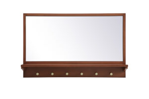 Entryway mirror with shelf  34 inch x 21 inch in pecan