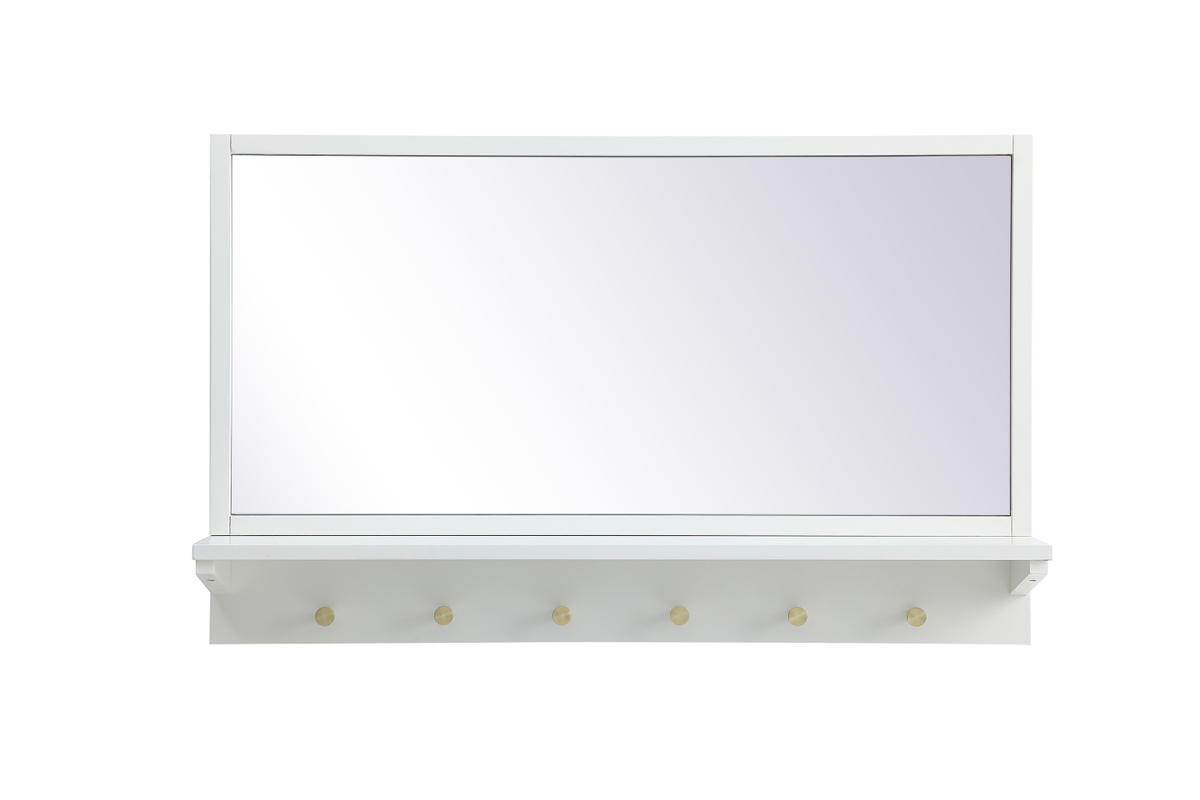 Entryway mirror with shelf 34 inch x 21 inch in white
