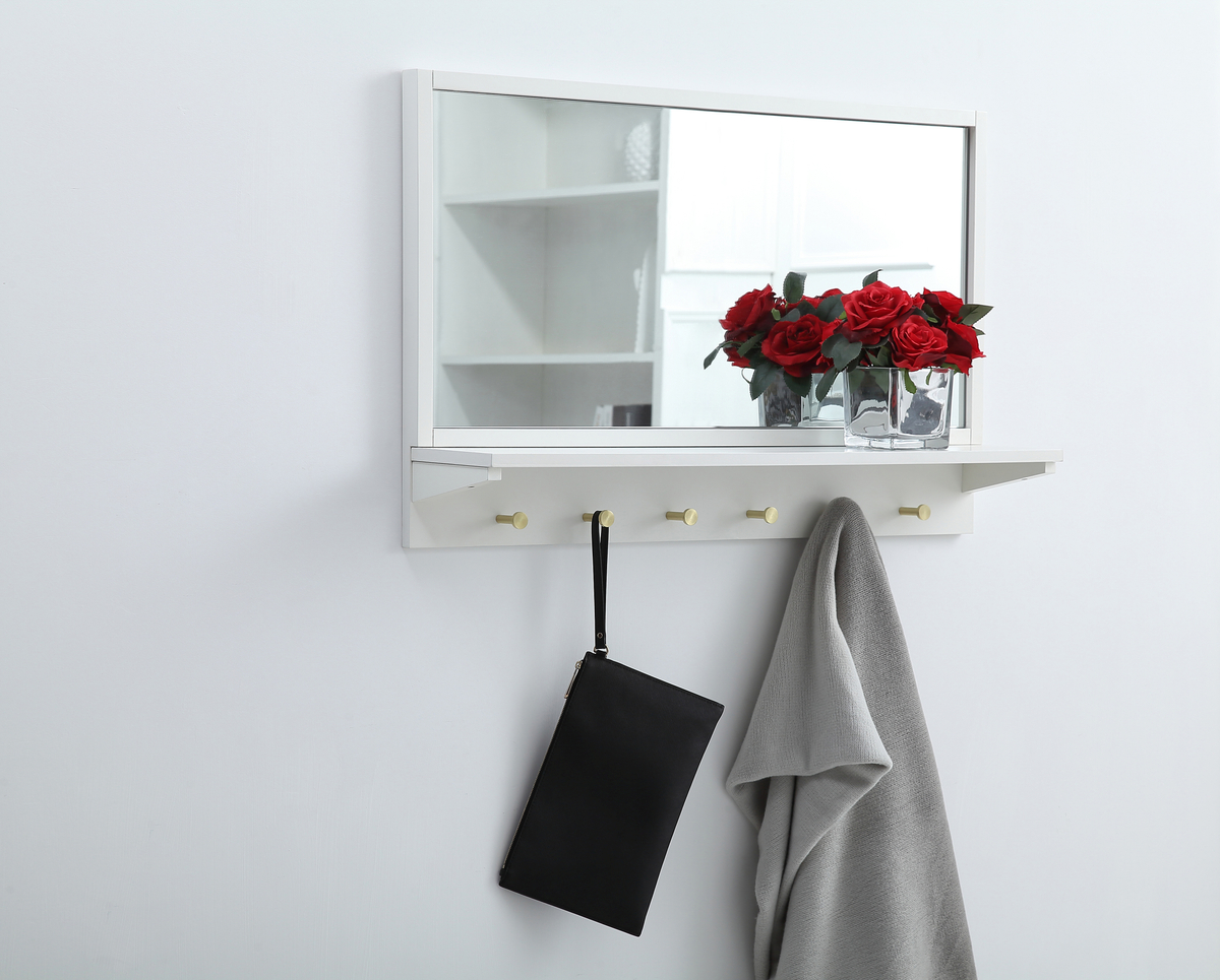 Entryway mirror with shelf 34 inch x 21 inch in white - Image 2