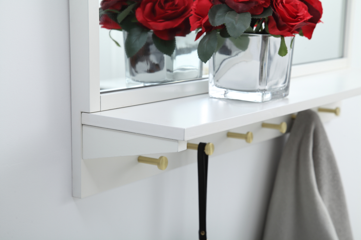 Entryway mirror with shelf 34 inch x 21 inch in white - Image 3