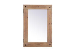 Wooden mirror medicine cabinet 22 inch x 33 inch in Brown