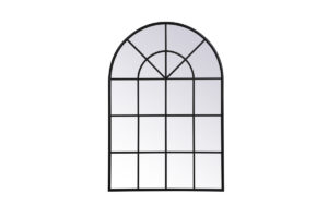 Metal windowpane mirror 36 inch x 53 inch in Black