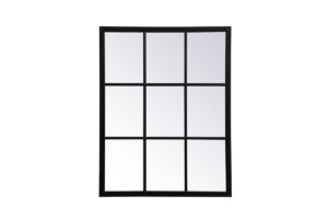 Metal windowpane mirror 28 inch x 36 inch in Black