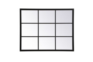 Metal windowpane mirror 32 inch x 40 inch in Black