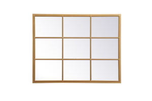 Metal windowpane mirror 32 inch x 40 inch in Brass
