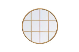 Metal windowpane mirror 28 inch x 28 inch in Brass