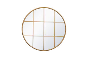 Metal windowpane mirror 36 inch x 36 inch in Brass
