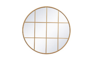 Metal windowpane mirror 42 inch x 42 inch in Brass