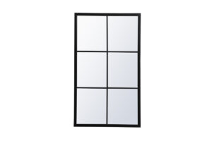 Metal windowpane mirror 28 inch x 48 inch in Black