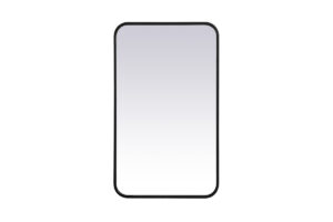 Soft corner metal rectangular mirror 18x30 inch in Black