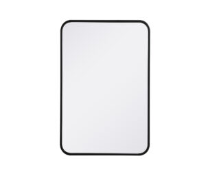 Soft corner metal rectangular mirror 20x30 inch in Black