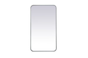 Soft corner metal rectangular mirror 20x36 inch in Silver