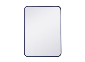 Soft corner metal rectangular mirror 22x30 inch in Blue