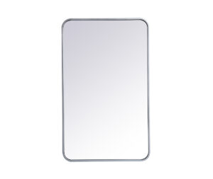 Soft corner metal rectangular mirror 22x36 inch in Silver