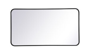 Soft corner metal rectangular mirror 22x40 inch in Black