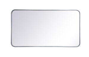 Soft corner metal rectangular mirror 22x40 inch in Silver