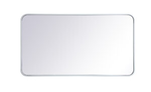 Soft corner metal rectangular mirror 22x40 inch in White