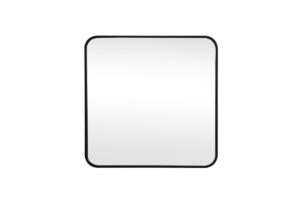 Soft corner metal square mirror 24x24 inch in Black